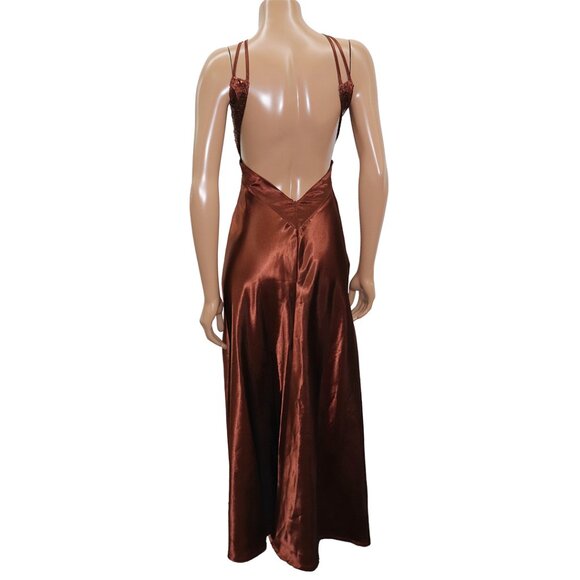 Jessica Mc Clinktock Gunne Sax Bronze Evening Maxi Dress 3 - Picture 5 of 5